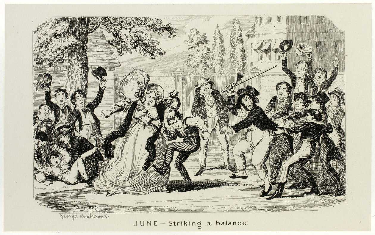 Juni - At finde en balance fra George Cruikshanks stålstik til The Comic Almanacks: 1835-1853 af George Cruikshank