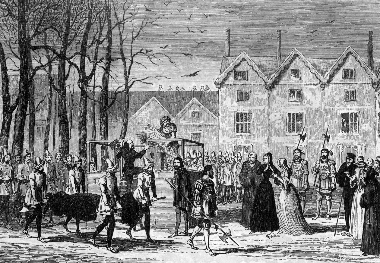 Lady Jane Gray møder liget af sin mand på vej til stilladset, 1554 1840 af George Cruikshank