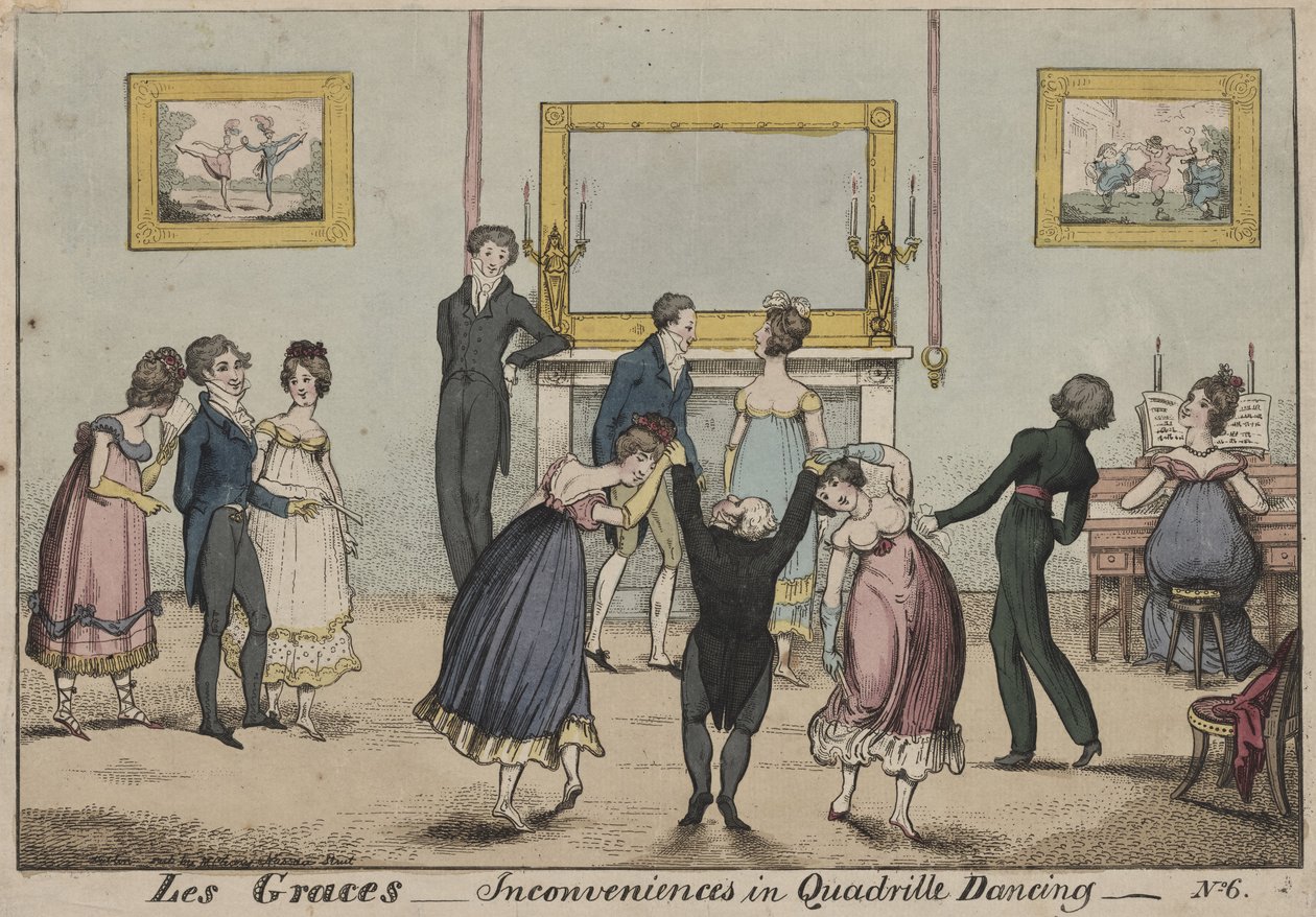 Les Graces, Ulejligheder i Quadrille Dancing, 1817 af George Cruikshank