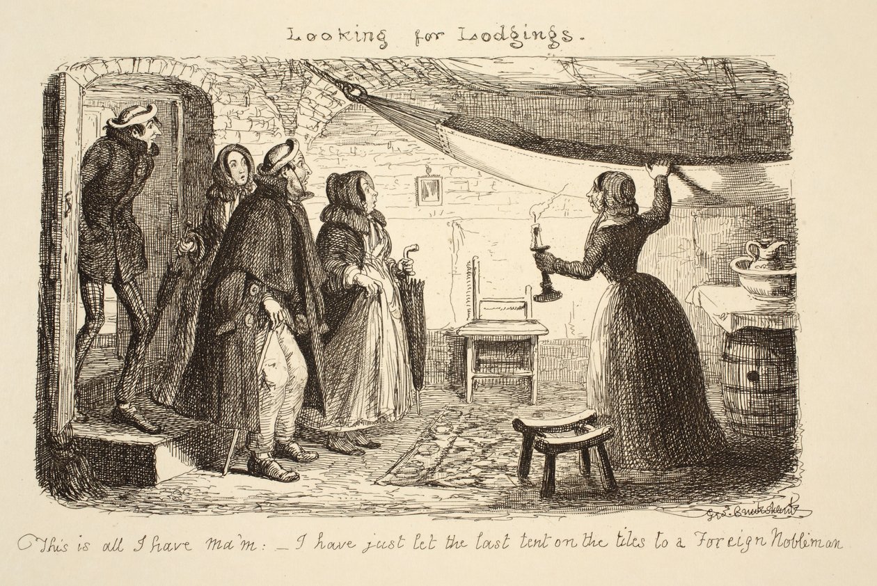 Søger logi, pub. 1851 af George Cruikshank