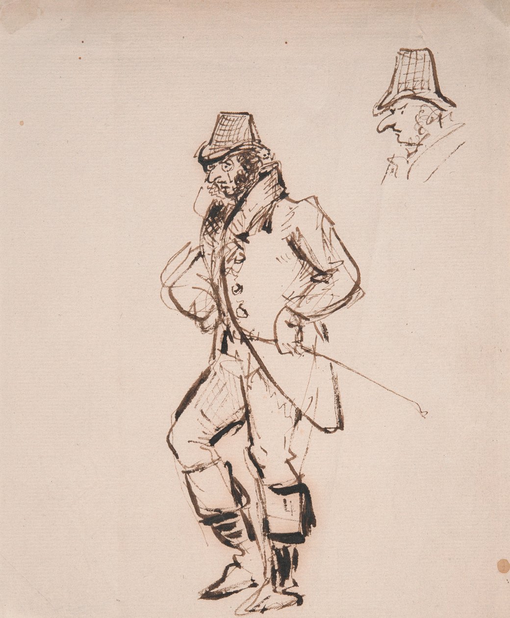Mand med en ridepisk af George Cruikshank