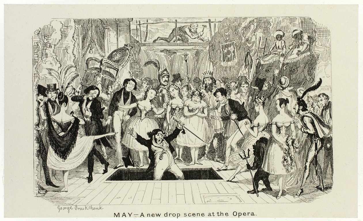 Maj - En ny dråbescene i operaen fra George Cruikshanks stålstik til The Comic Almanacks: 1835-1853 af George Cruikshank