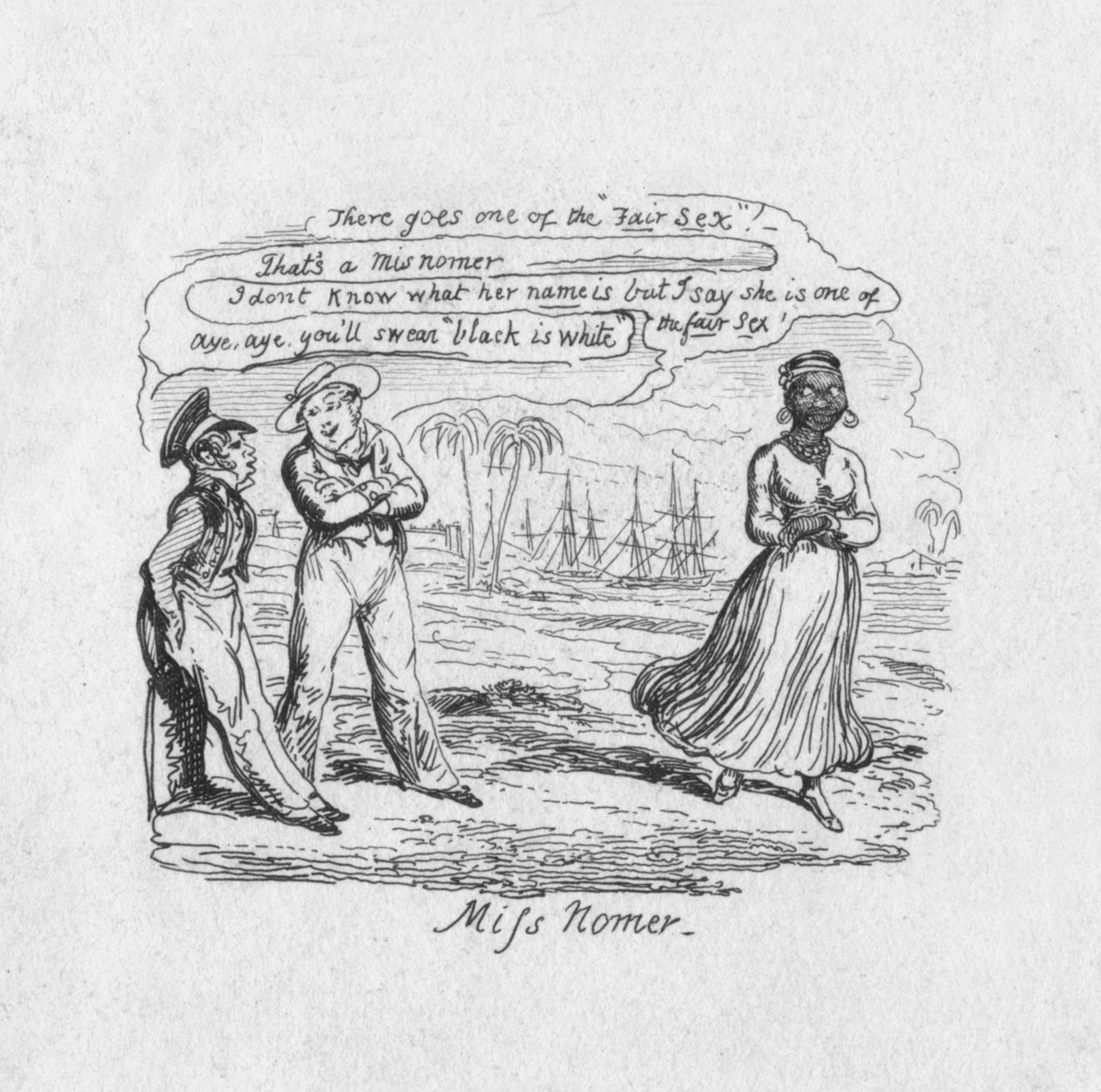 Frøken Nomer, 1829 af George Cruikshank