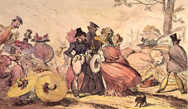 Uhyrligheder fra 1825 og 1826. (Satirisk tegneserie af 1800-tallets engelske mode) af George Cruikshank
