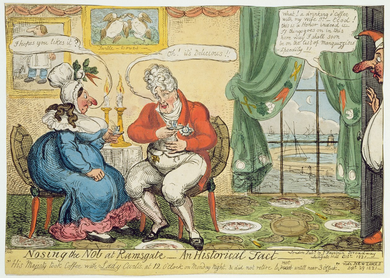 Nosing the Nob ved Ramsgate, 1821 af George Cruikshank