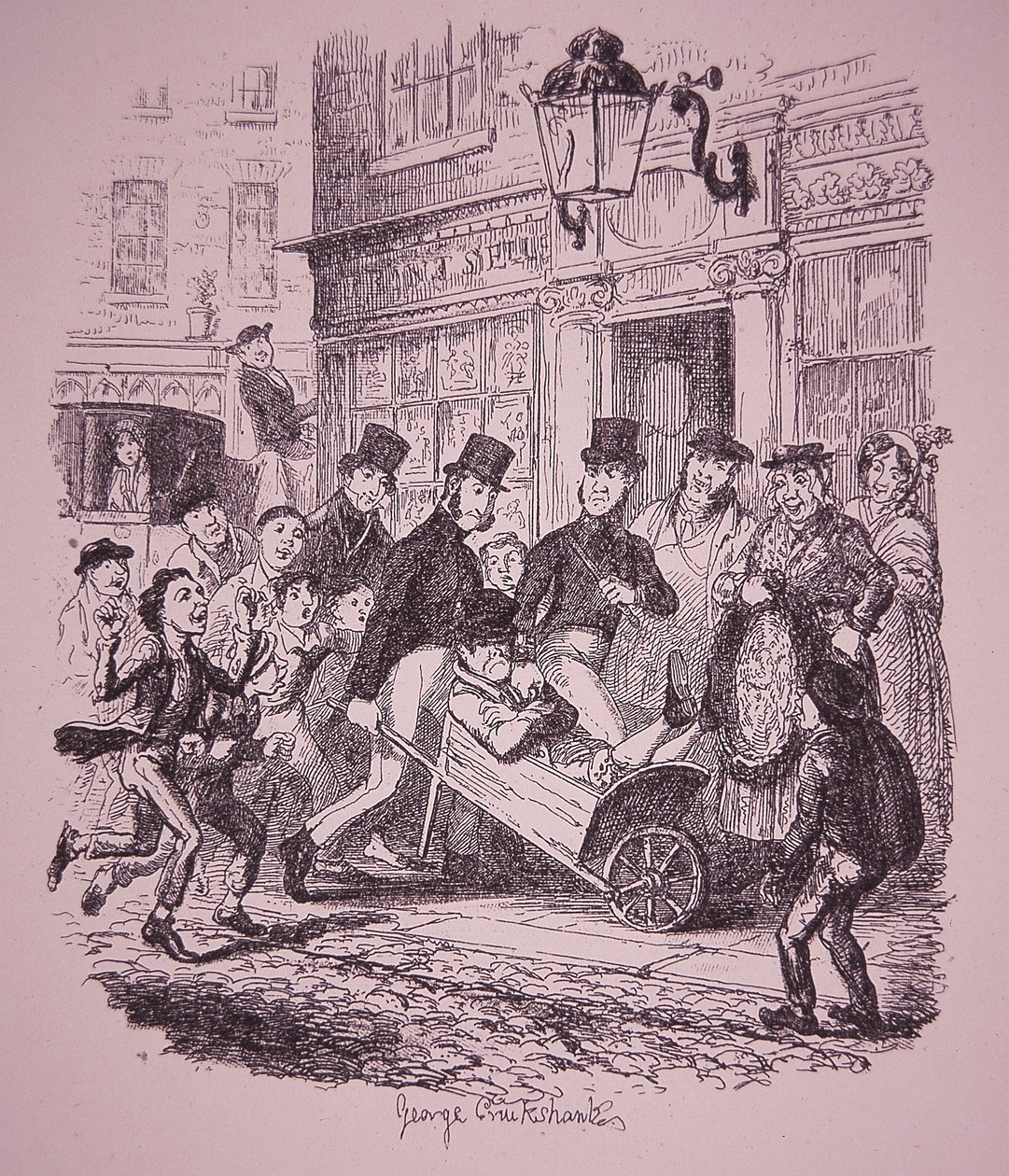 Lommetyv fanget af politiet, begyndelsen af det 19. århundrede (gravering) af George Cruikshank