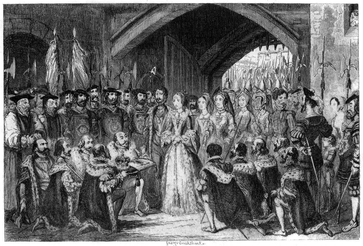 Dronning Janes indgang til tårnet, 1553 1840 af George Cruikshank