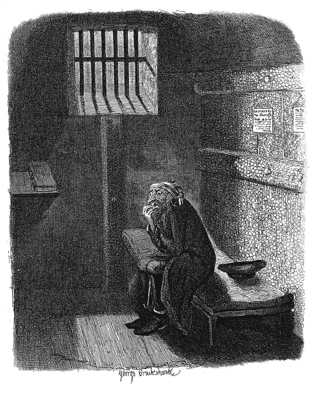 Scene fra Oliver Twist af Charles Dickens, 1837 af George Cruikshank