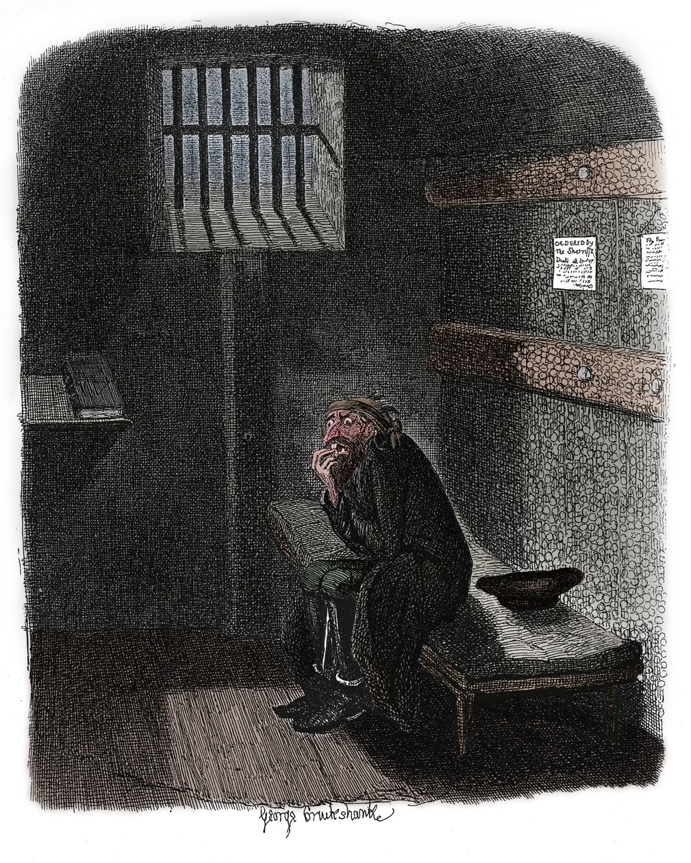 Scene fra Oliver Twist af Charles Dickens, 1837 af George Cruikshank