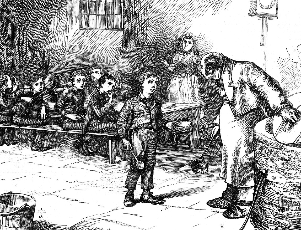 Scene fra Oliver Twist af Charles Dickens, 1871 af George Cruikshank