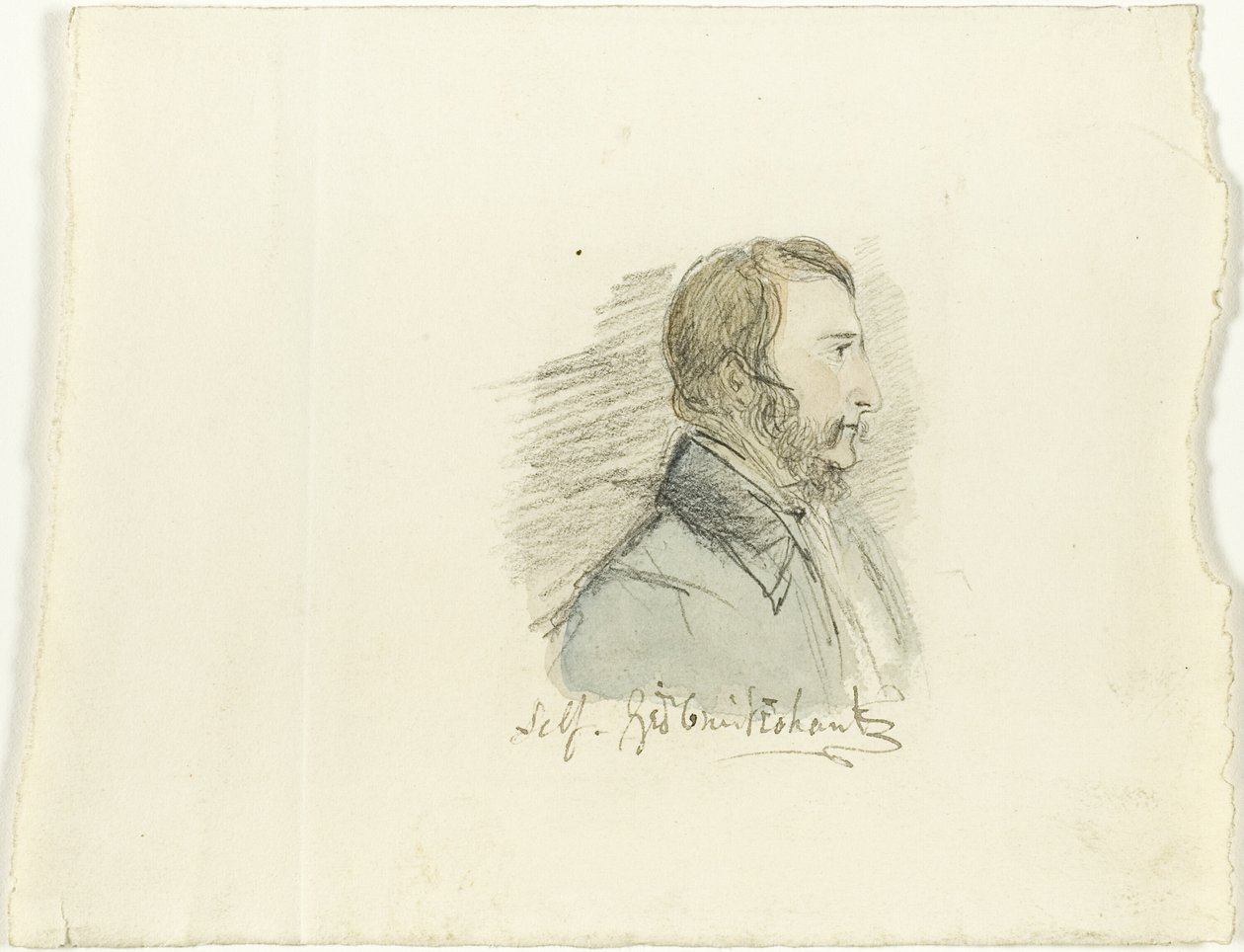 Selvportræt i profil af George Cruikshank