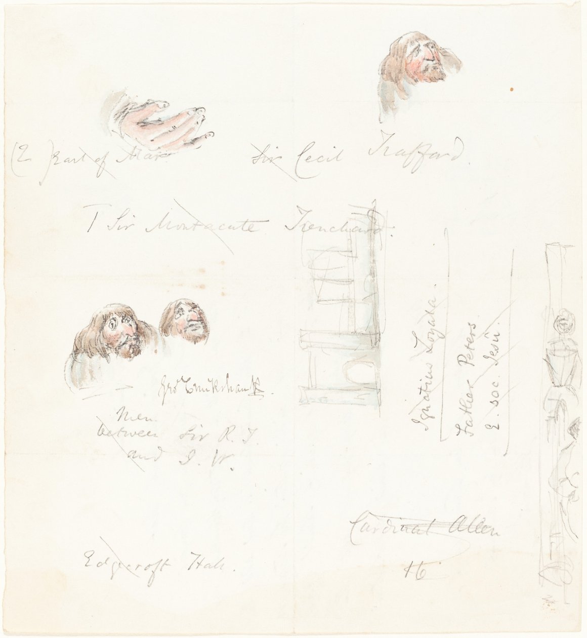 Skitser af groteske ansigter af George Cruikshank
