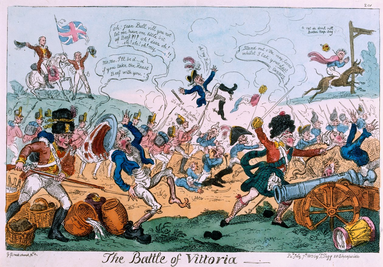 Slaget ved Vittoria af George Cruikshank