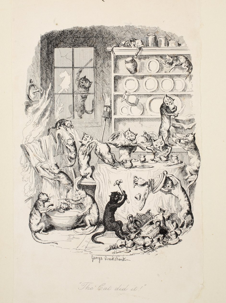 The Cat Did It, fra The Greatest Plague of Life, pub. 1847. af George Cruikshank