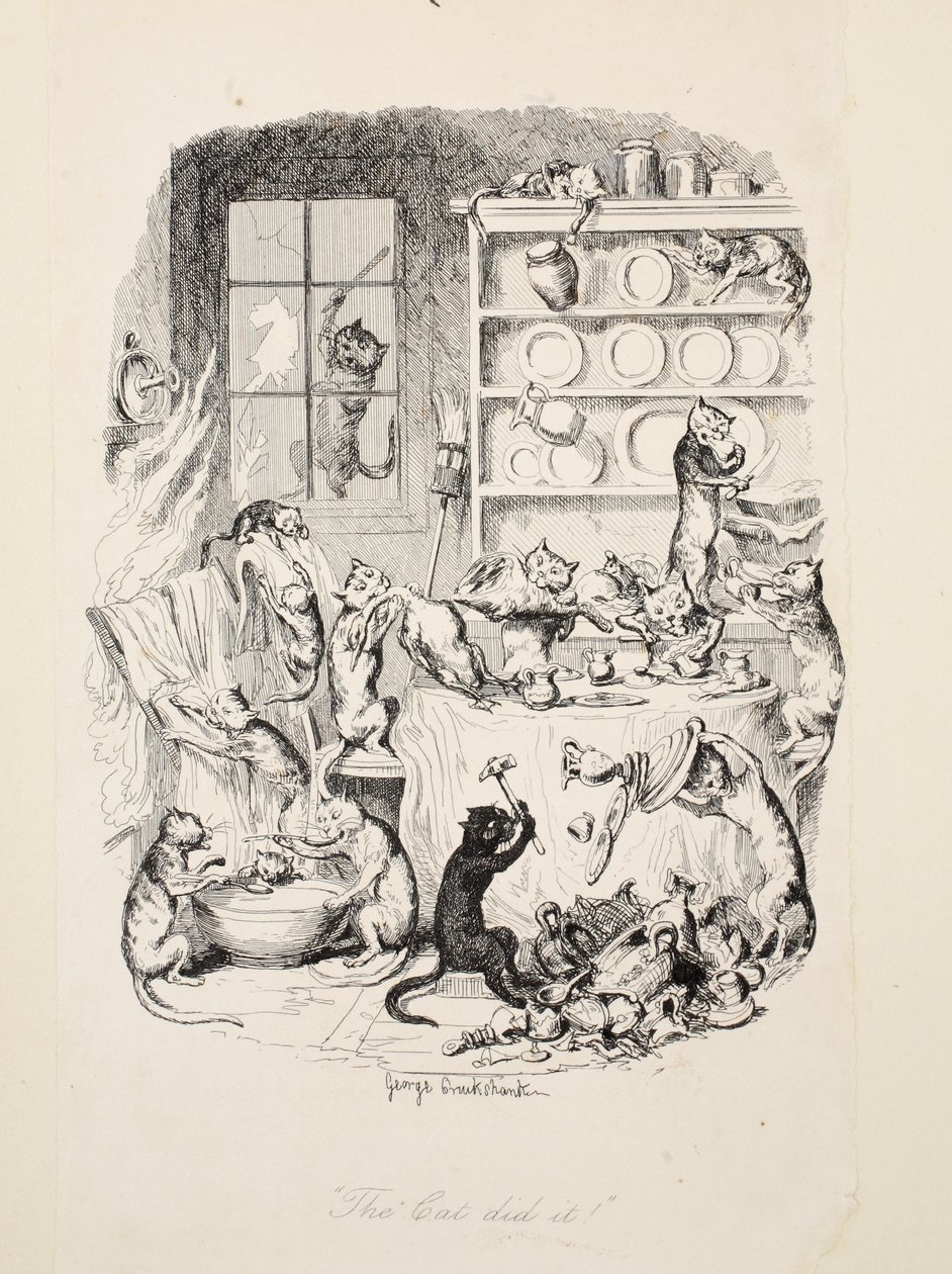 The Cat Did It, fra The Greatest Plague of Life, pub. 1847 af George Cruikshank