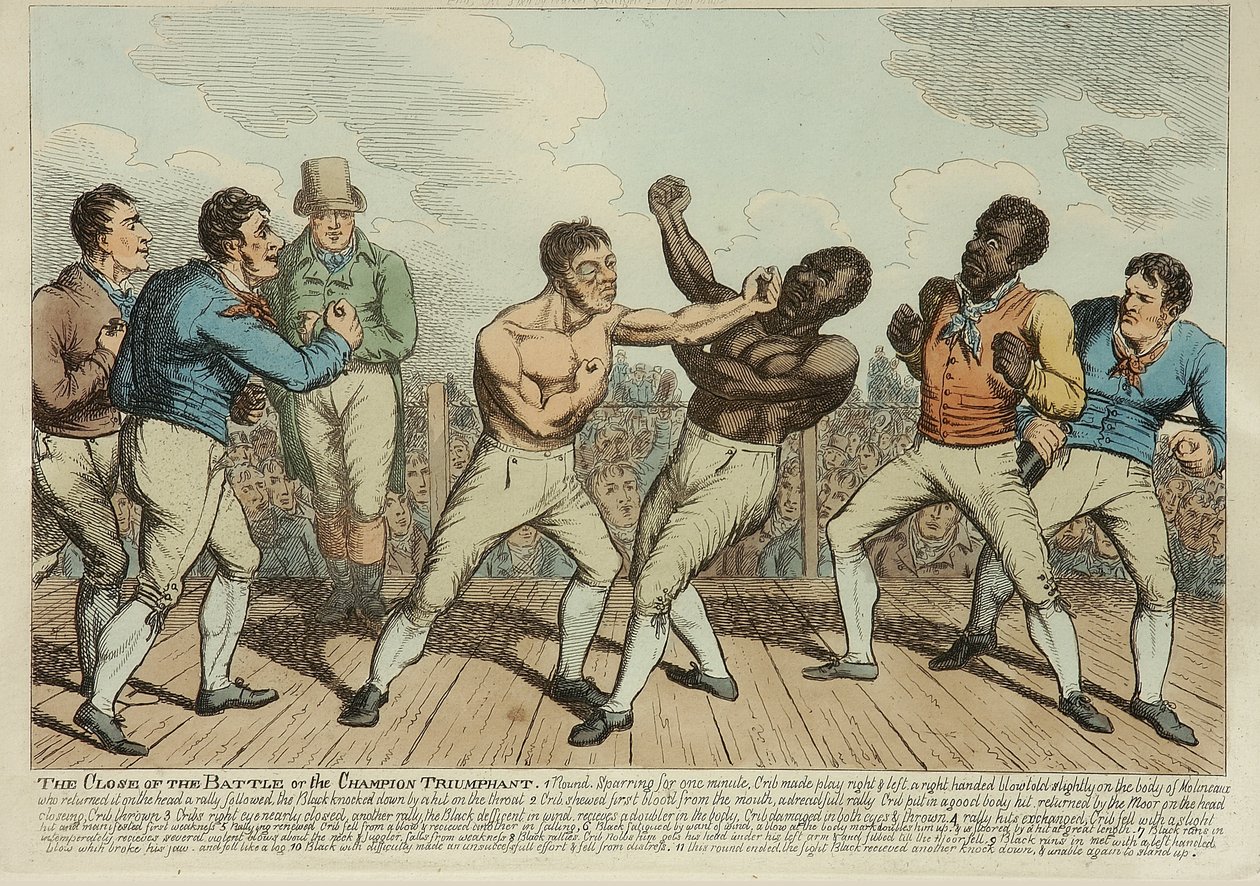 The Close of the Battle Triumphant (farvet radering) af George Cruikshank