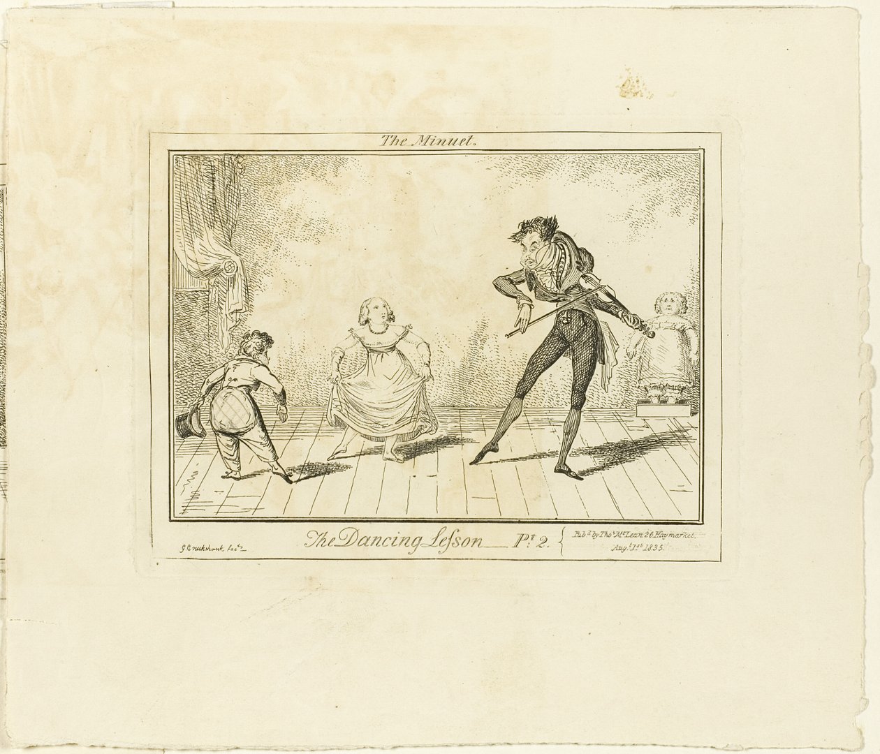 Dancelektionen, del 2: Minuet af George Cruikshank