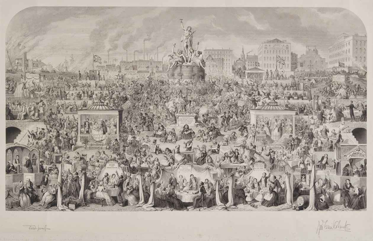 Samfundets drikkeskik eller tilbedelse af Bacchus af George Cruikshank