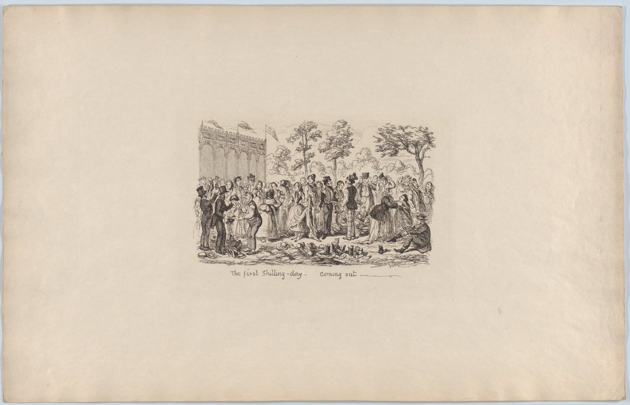 Den første Shilling-dag, der kommer ud, 1851., 1851. af George Cruikshank