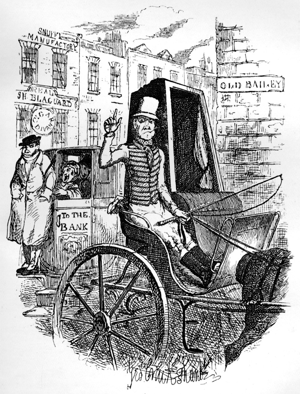 The Last Cab Driver, and the First Omnibus Cad, c1900 af George Cruikshank