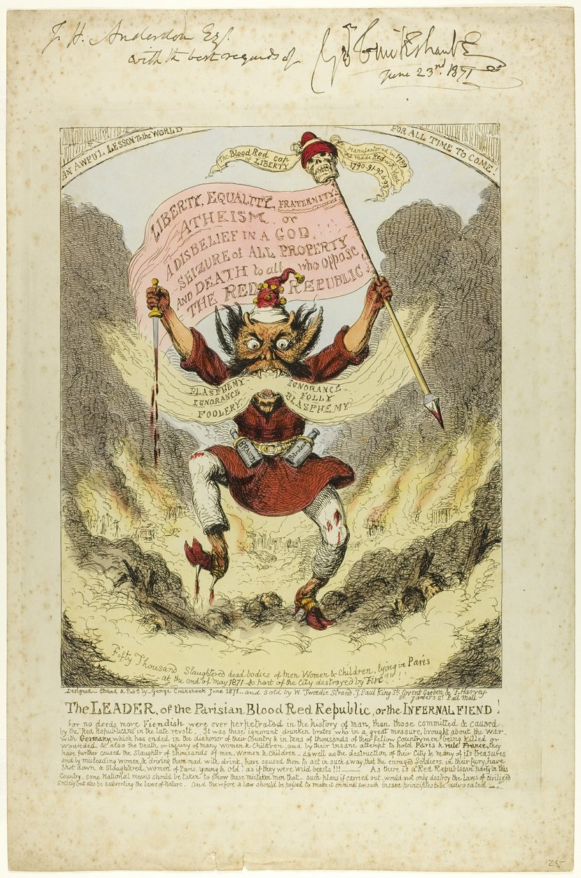 Lederen af den blodrøde republik i Paris af George Cruikshank
