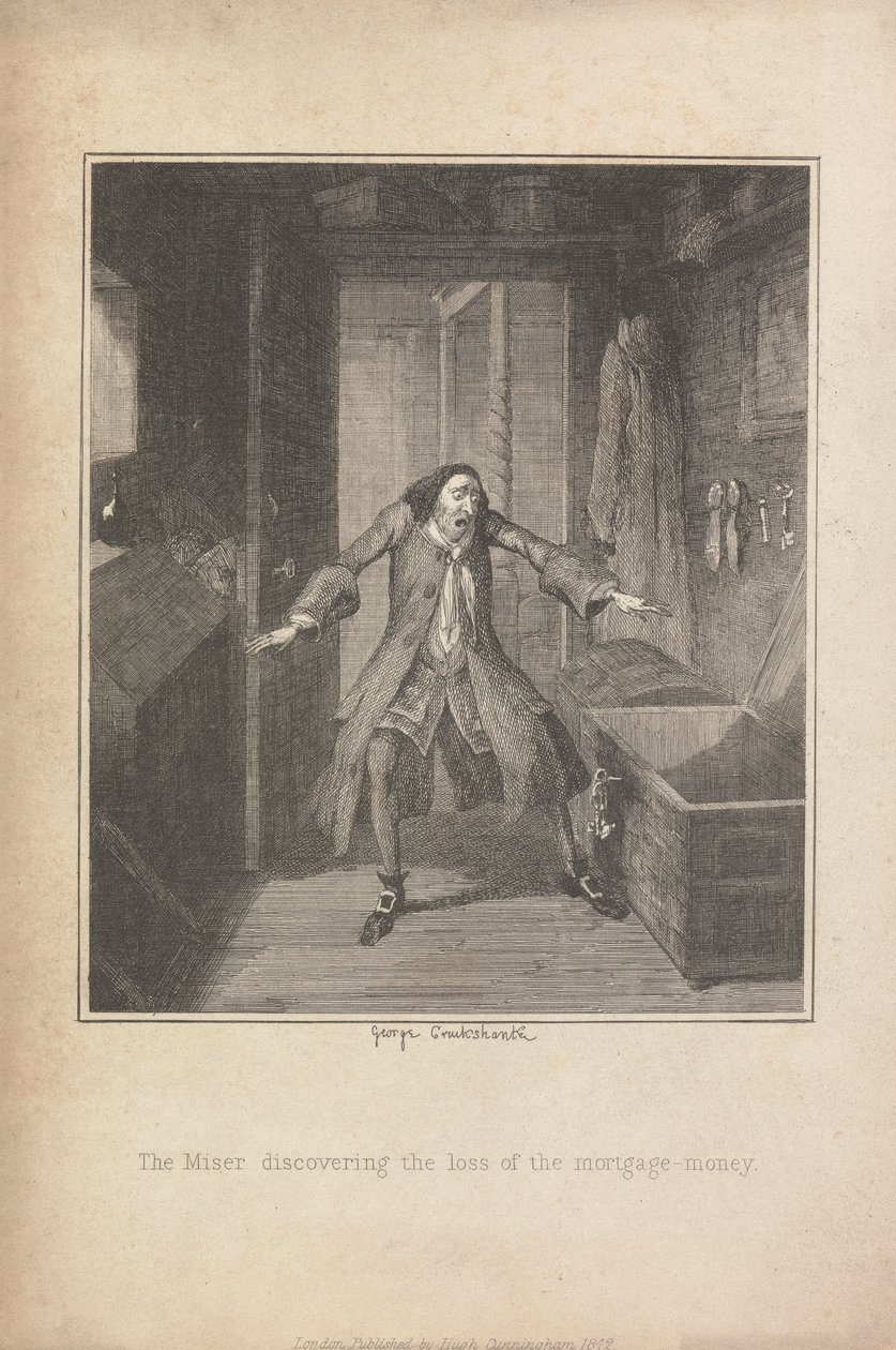 Gnæderen opdager tabet af realkreditpengene af George Cruikshank
