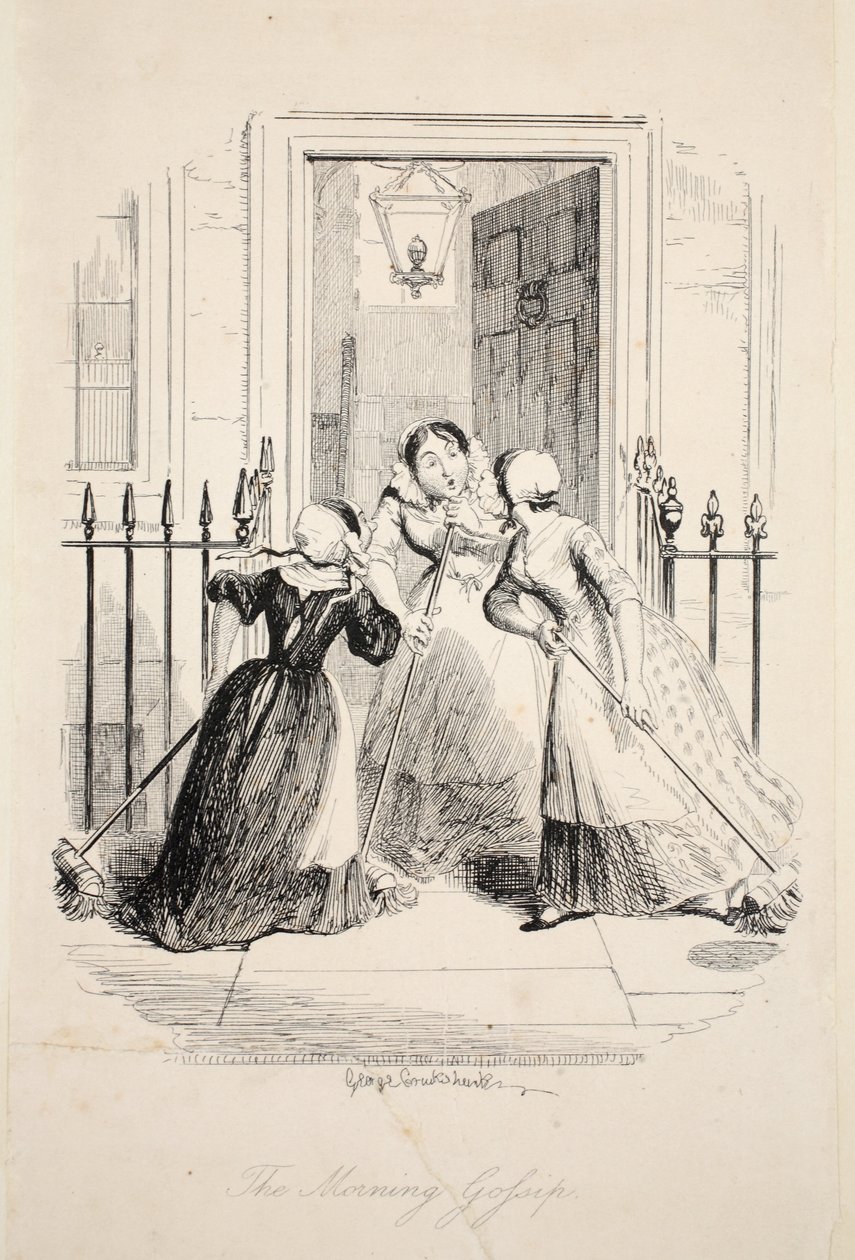 The Morning Gossip, fra The Greatest Plague of Life, pub. 1847 af George Cruikshank