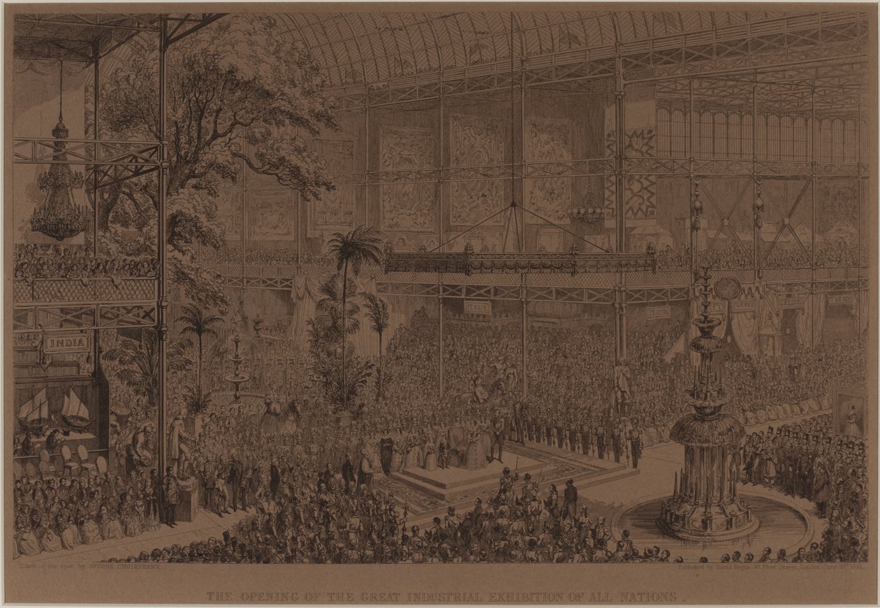 Åbningen af den store industriudstilling for alle nationer, 1. maj af George Cruikshank
