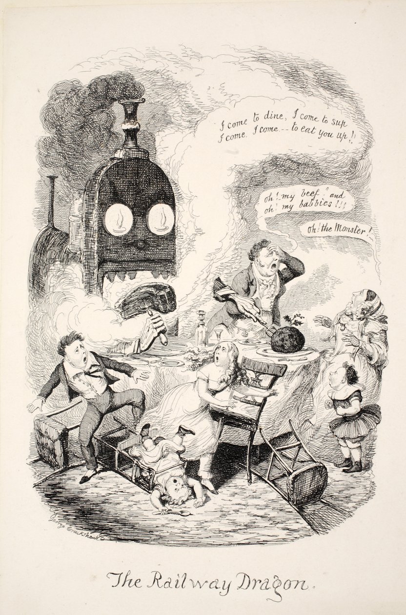 The Railway Dragon, pub. 1841 af George Cruikshank