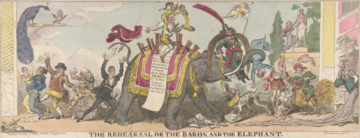 Prøven eller baronen og elefanten, 1. januar 1812., 1. januar 1812. af George Cruikshank