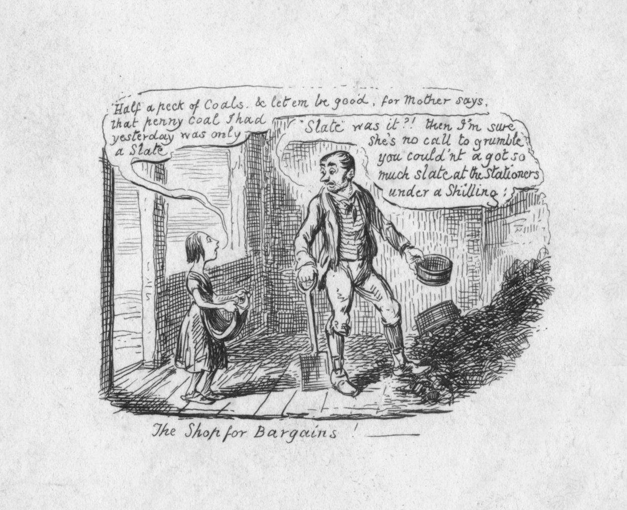 Butikken for gode tilbud, 1829 af George Cruikshank