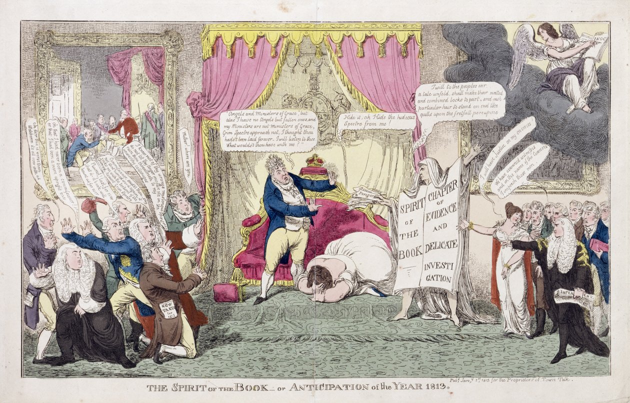 Bogens Ånd eller Årets Forventning 1813 af George Cruikshank