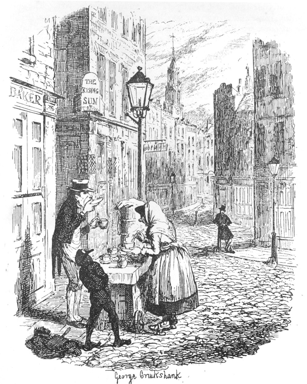 Gaderne - Morgen, c1900 af George Cruikshank