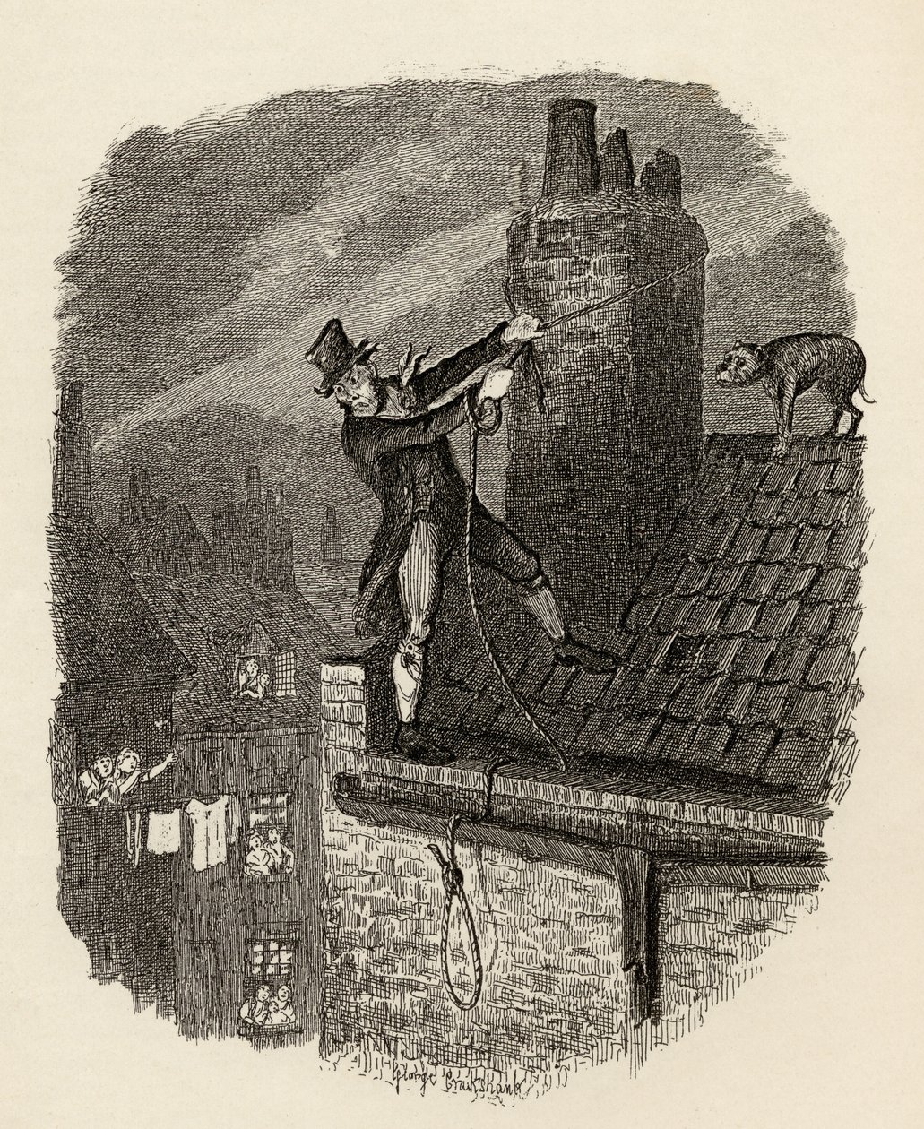 Den sidste chance, fra "The Adventures of Oliver Twist" af Charles Dickens (1812-70) 1838, udgivet af Chapman und Hall, 1901 (gravering) af George Cruikshank