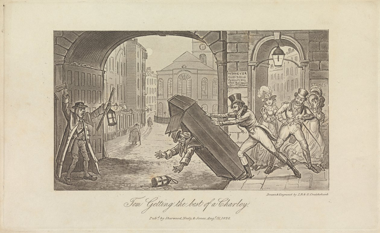 Tom får det bedste af en Charley af George Cruikshank