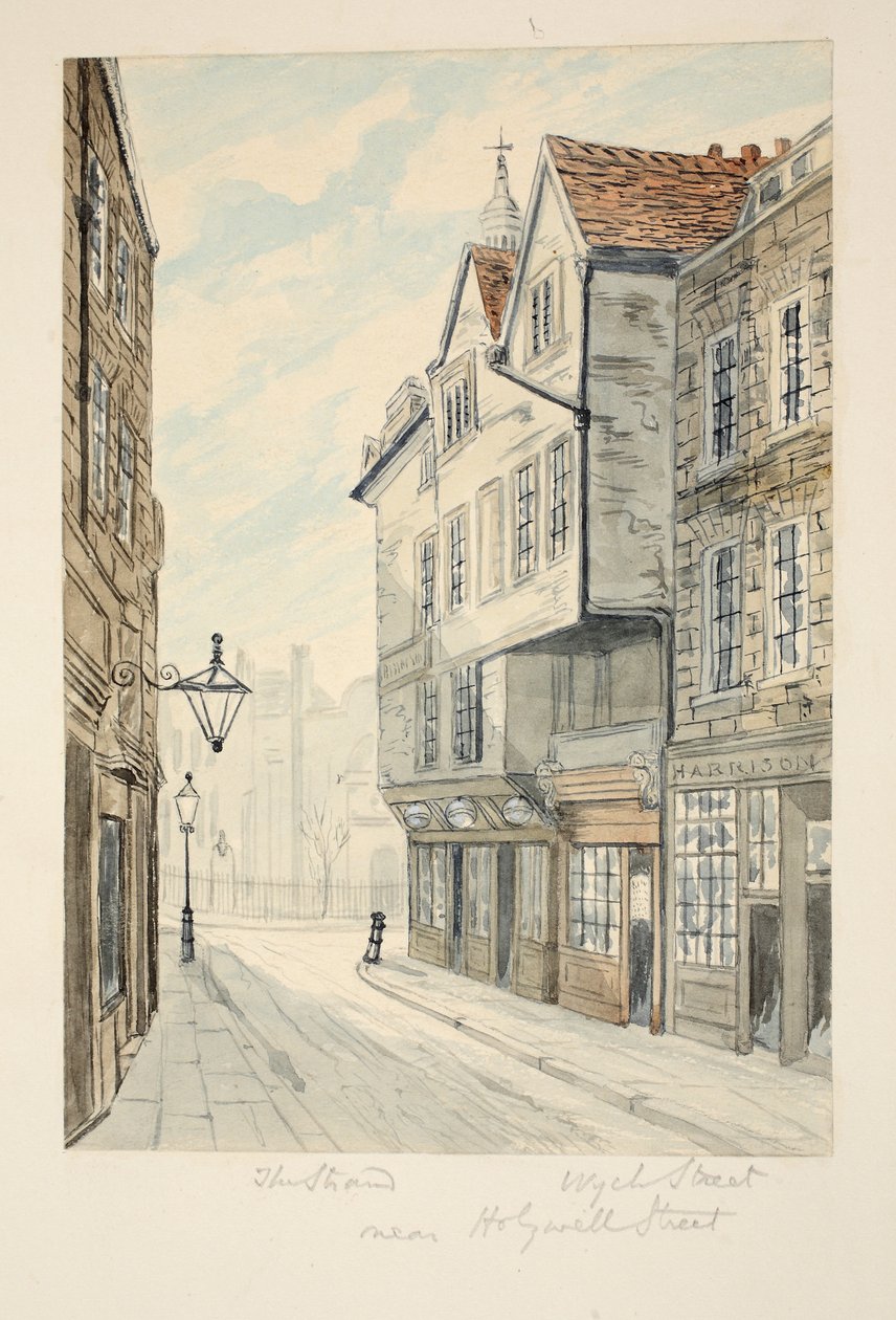 Wych Street, ud for The Strand, pub. C. 1840 af George Cruikshank