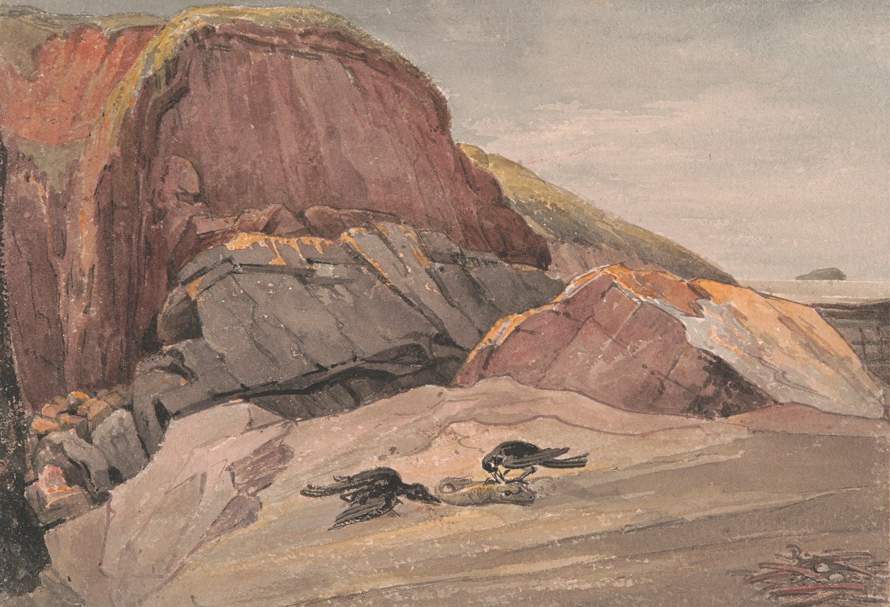 I nærheden af Weston-Super-Mare med Steep Holme Island af George Cumberland