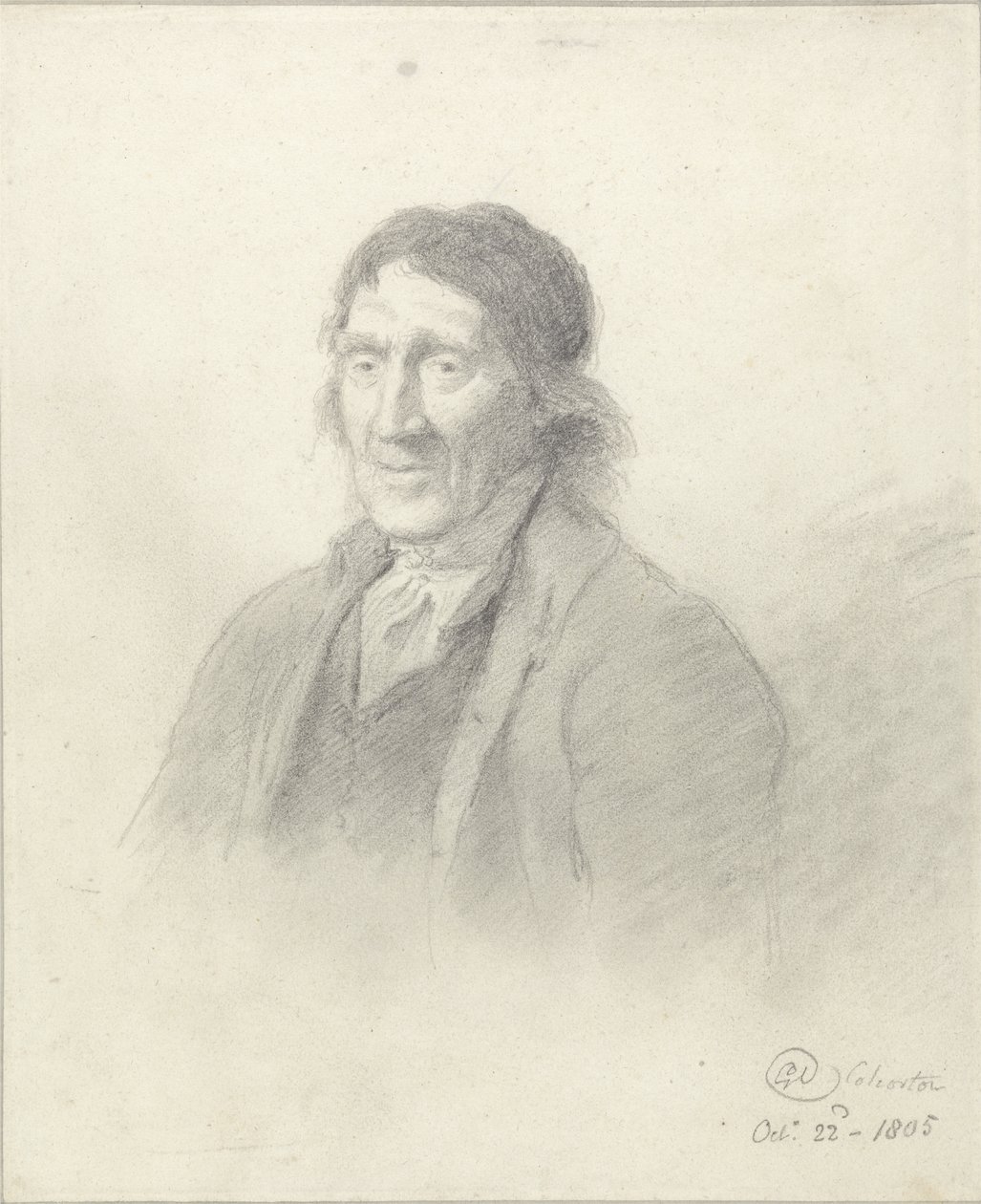 Portræt af en mand, 1805 (grafit med blæk på papir) af George Dance