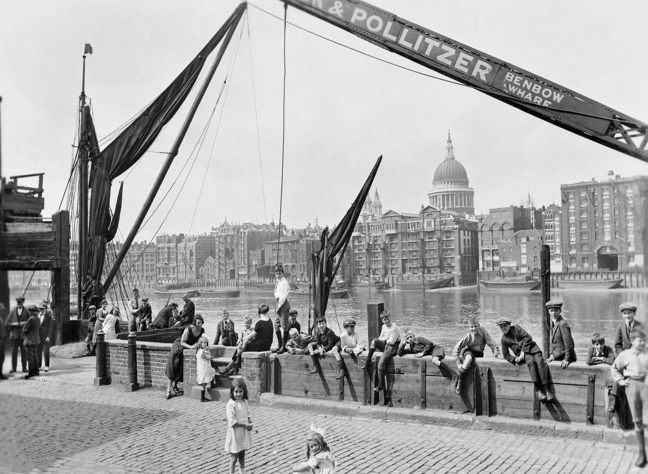 Bankside, vest for Southwark Bridge, London, begyndelsen af 1930
