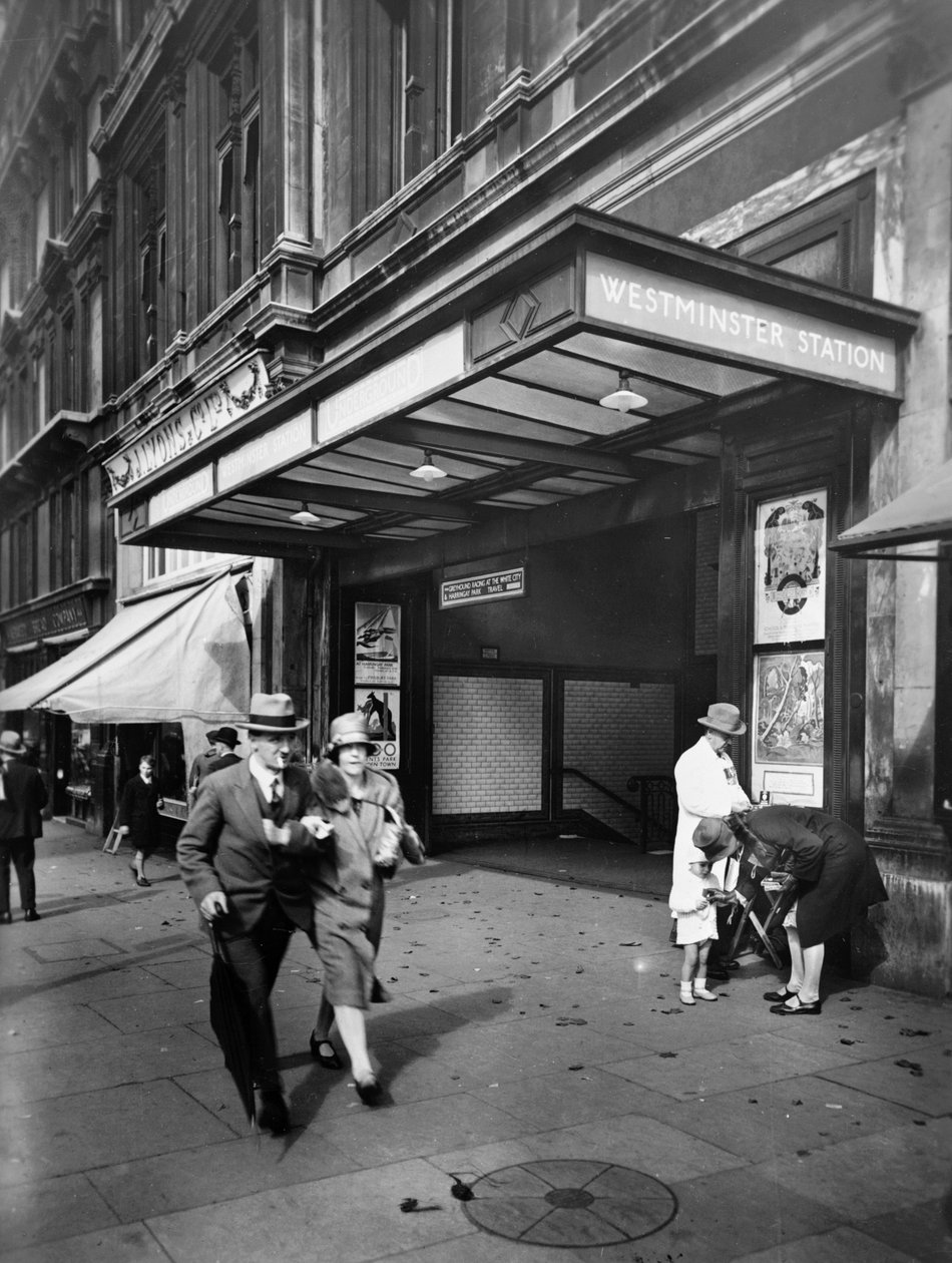 Indgang til Westminster Underground Station, City of Westminster, London af George Davison Reid