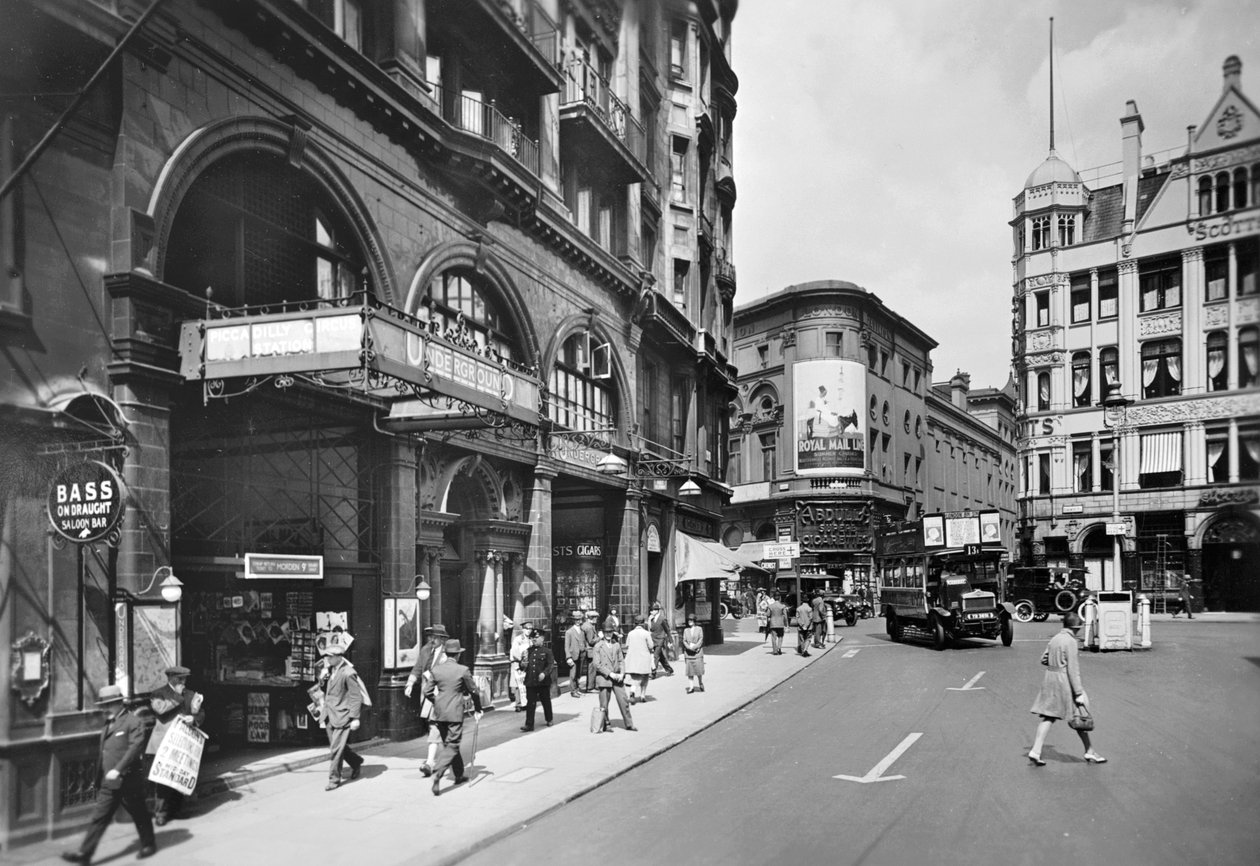 Piccadilly Circus Station, Haymarket-indgangen, Westminster, London, c1930