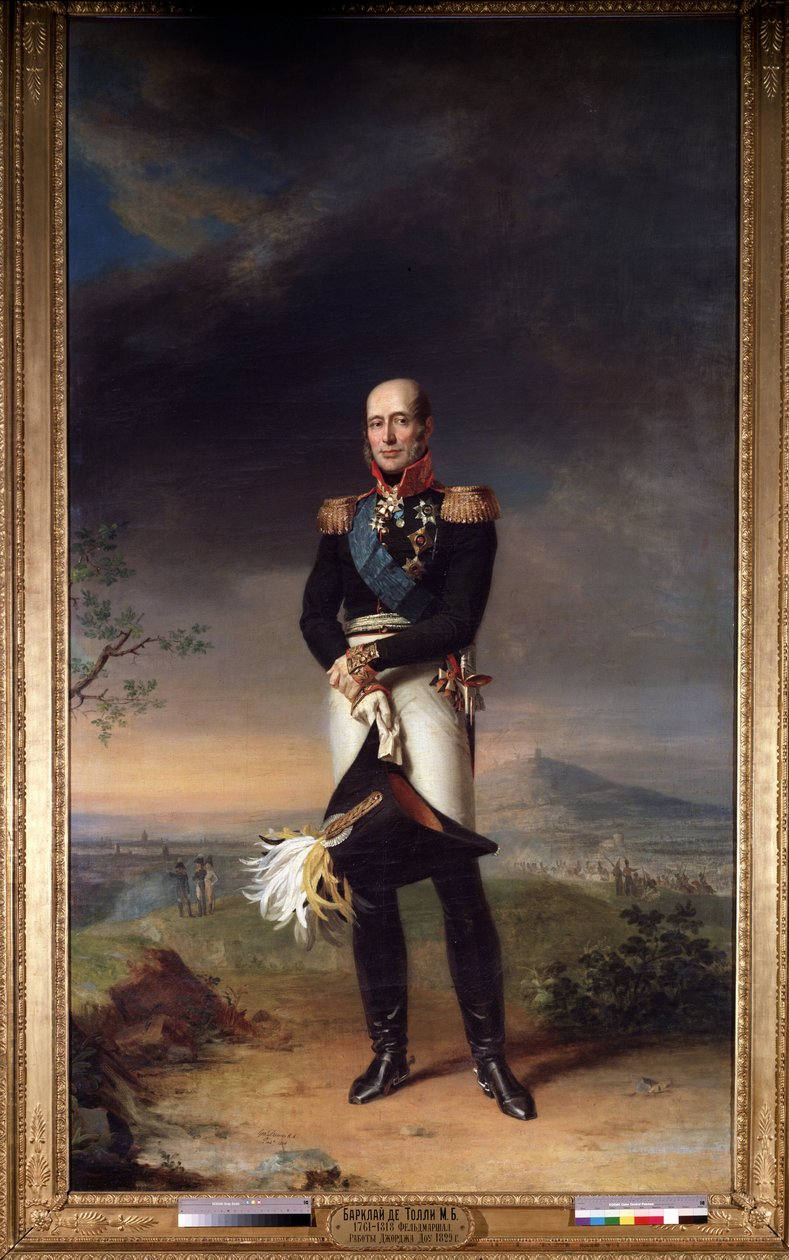 ""Portræt af marskal Mikhail (Michel) Bogdanovitch Barclay de Tolly (Barclay-de-Tolly) (1761-1818) (Portræt af feltmarskal grev Mikhail (Michel) Bogdanovitch (1761-1818) Maleri af George Dawe (17981-182) 1829 Mål 361x258 cm Museum of l af George Dawe