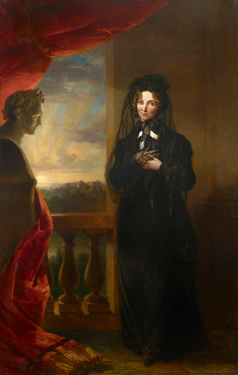 Portræt af kejserinde Elizabeth Alexeievna 1779-1826 i sørgekjole, efter 1825. af George Dawe