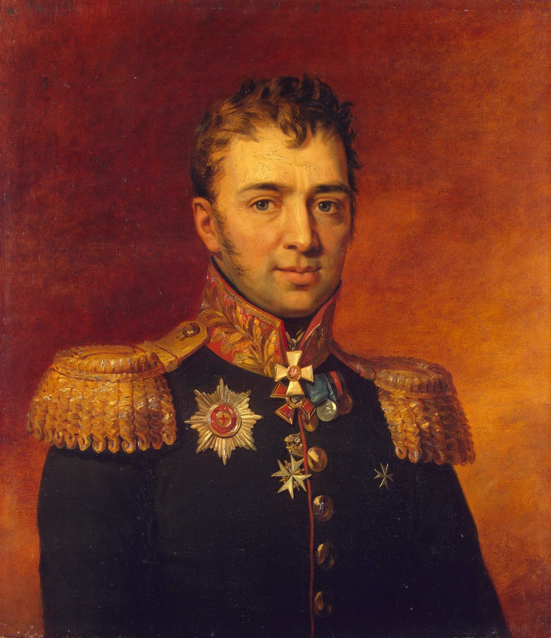 Portræt af Pyotr Gavrilovich Likhachov 1758-1813, før 1825 af George Dawe
