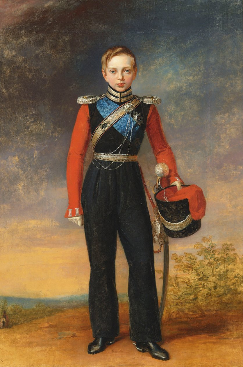 Portræt af kronprinsen Alexander Nikolayevich 1818-1881. af George Dawe