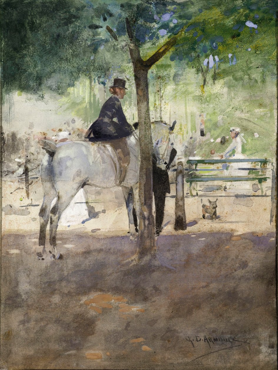 I Rækken, ca. 1890 (akvarel på papir) af George Denholm Armour