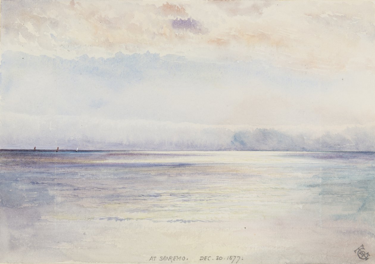 I San Remo, den 30. december 1877 (wc på papir) af George Douglas Tinling