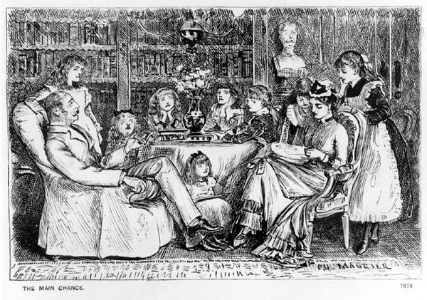 The Main Chance, illustration fra Punch, 1878 af George du Maurier