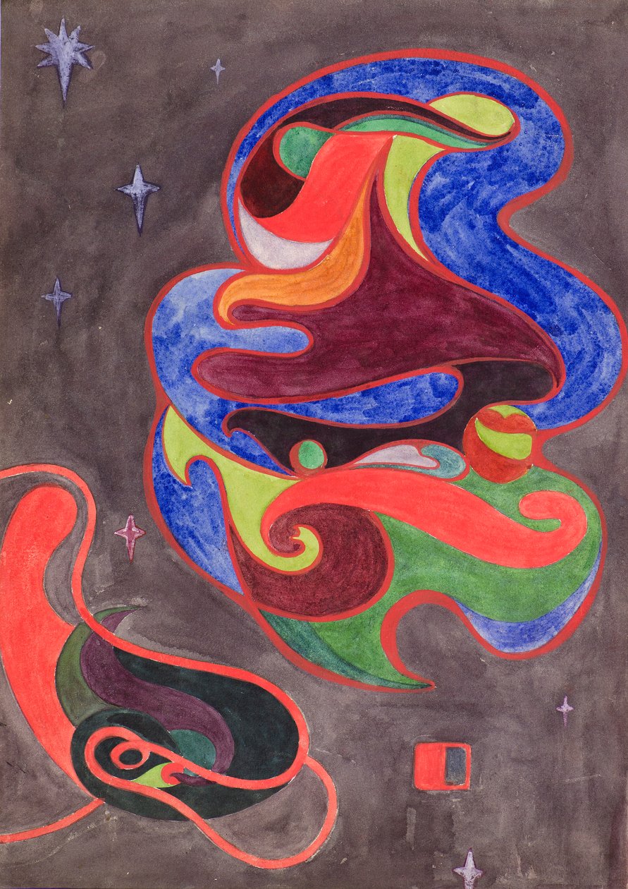 Kosmisk dekoration, ca. 1898 (akvarel) af George Dutch Davidson