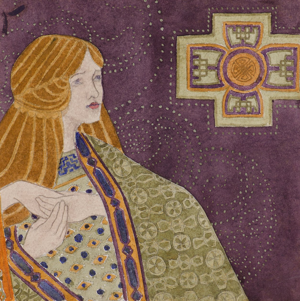 Studie [til dekorativt panel], ca. 1898-1901 (akvarel) af George Dutch Davidson